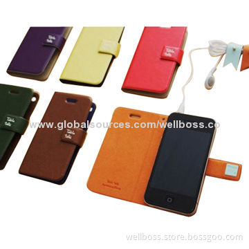 2014 Hot New Colorful Leather Cases for iPhone 4/5, Fashionable and Clever Design